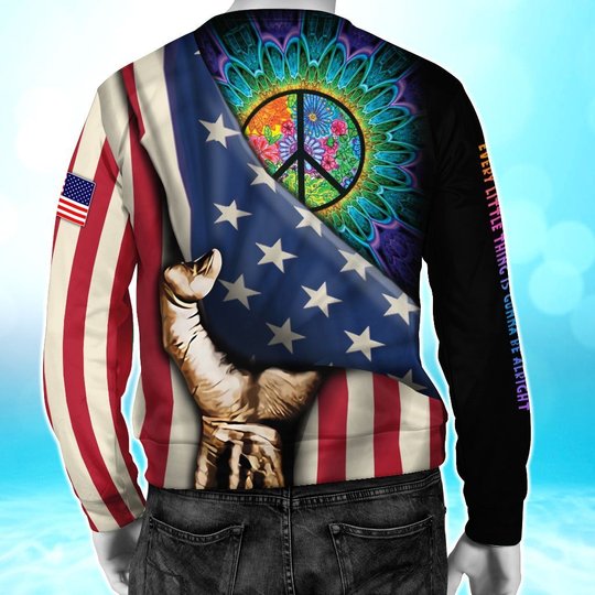 BIT0502 Hippie Opened Flag US 3D HOODIE