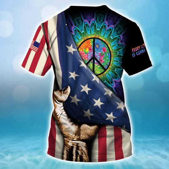BIT0502 Hippie Opened Flag US 3D HOODIE