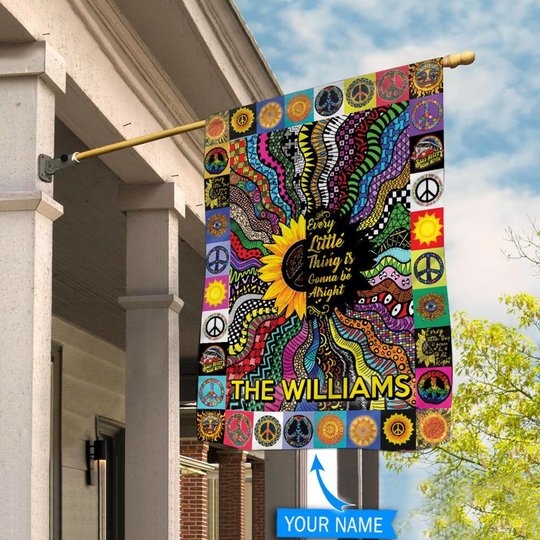 TUF0501 Hippie Personalized Flag
