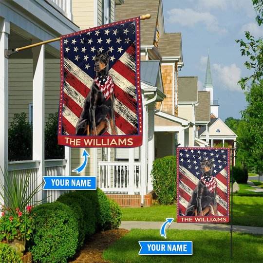 DIF4028-Doberman Pinscher Personalized Flag