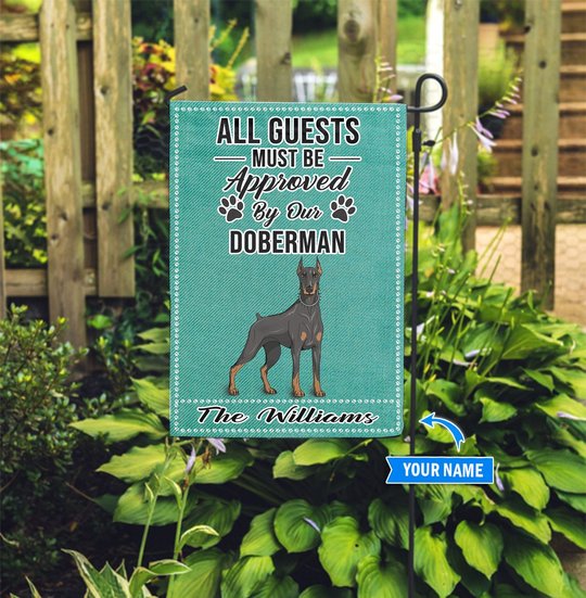 BIF20083102 Doberman All Guests Approved Personalized Flag