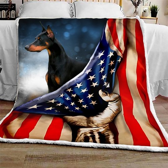 THQDOG54007 Doberman Quilt Blanket