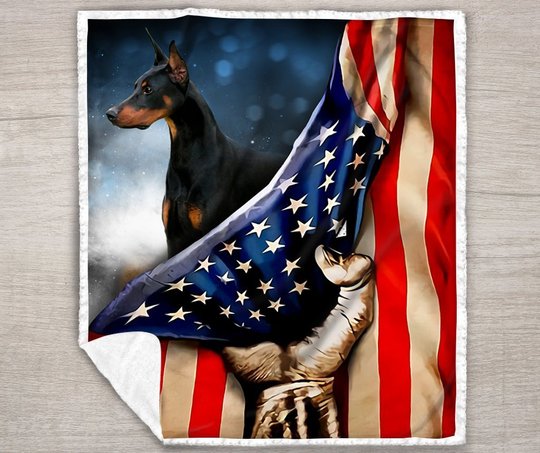 THQDOG54007 Doberman Quilt Blanket