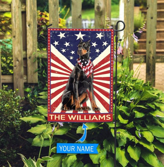 DIF3018-Doberman Personalized Flag