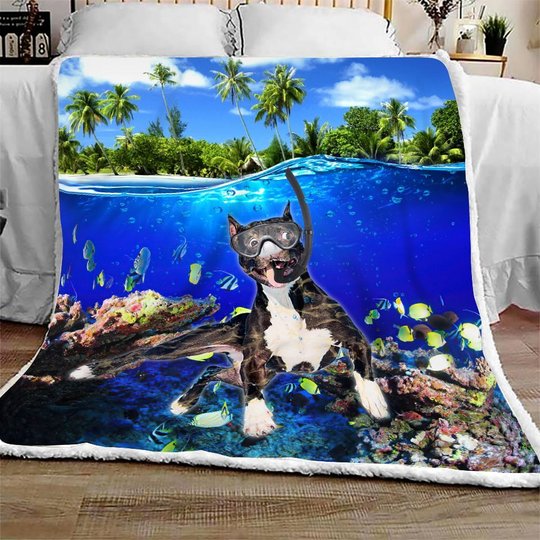 DIEDOG2307004-DIQDOG2307004 Boston Terrier DIVING Quilt Bed Set & Quilt Blanket