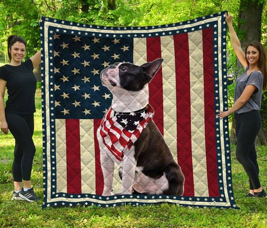 Boston Terrier Quilt Bed Set & Quilt Blanket