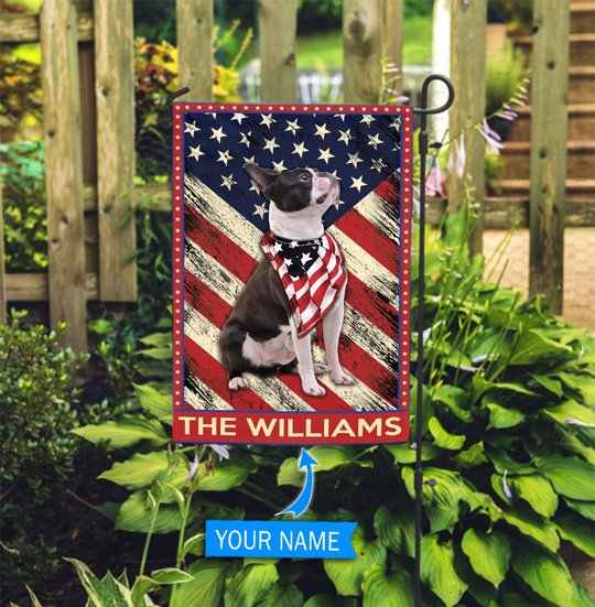 DIF4005-Boston Terrier Personalized Flag