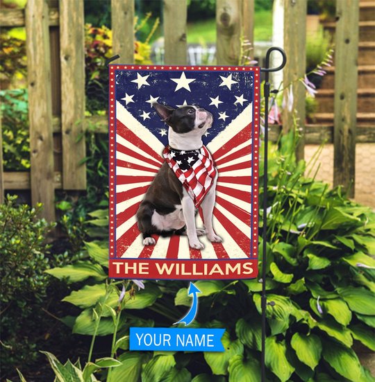 DIF3004-Boston Terrier Personalized Garden Flag-House Flag