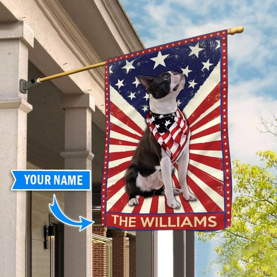 DIF3004-Boston Terrier Personalized Garden Flag-House Flag