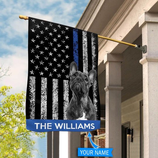 BIF1712 French Bulldog Police Personalized Flag