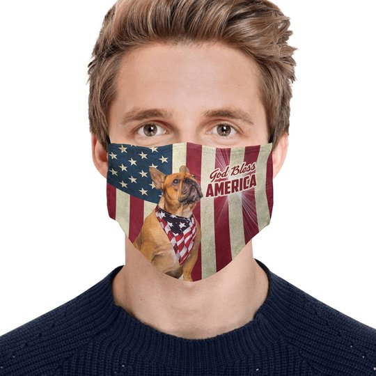 THM20072413 French Bulldog God Bless Face Mask