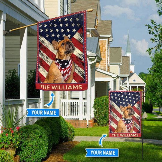 DIF4019-French Bulldog Personalized Flag