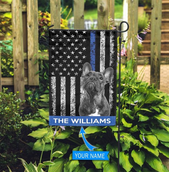 BIF1712 French Bulldog Police Personalized Flag