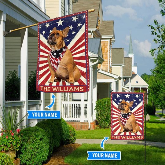 DIF3020-French Bulldog Personalized Flag