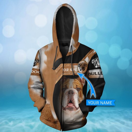 CHTD2002 Bulldog Personalized 3D HOODIE