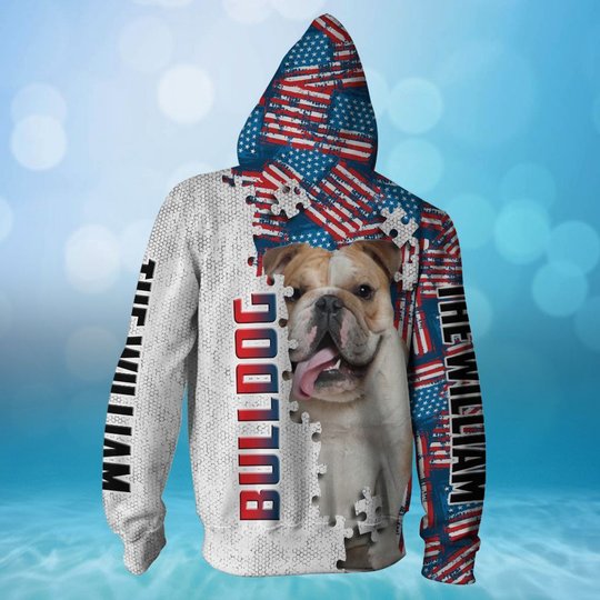 CHTD1002 Bulldog Personalized 3D HOODIE