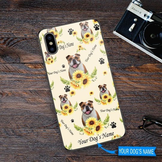 DUP1005 Bulldog Personalized Glass Phone Case