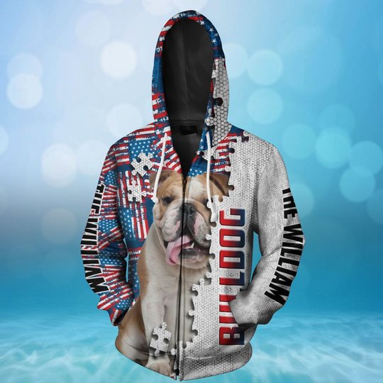 CHTD1002 Bulldog Personalized 3D HOODIE