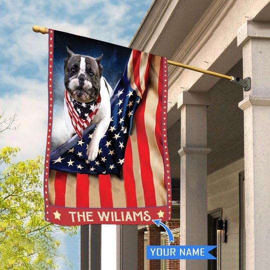 CHFD1005 Bulldog Personalized House Flag