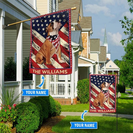 DIF4007-Bulldog Personalized Flag