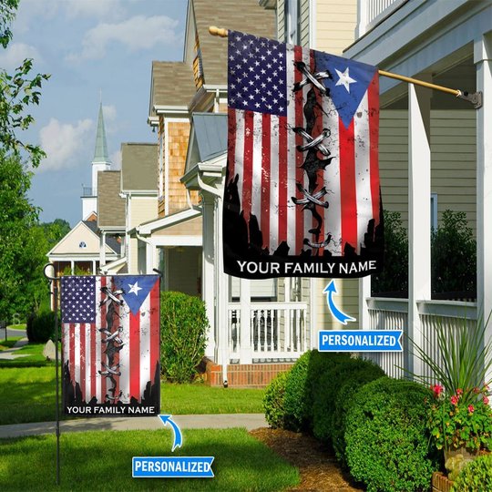 THF20070836 America & Puerto Rico Personalized Flag
