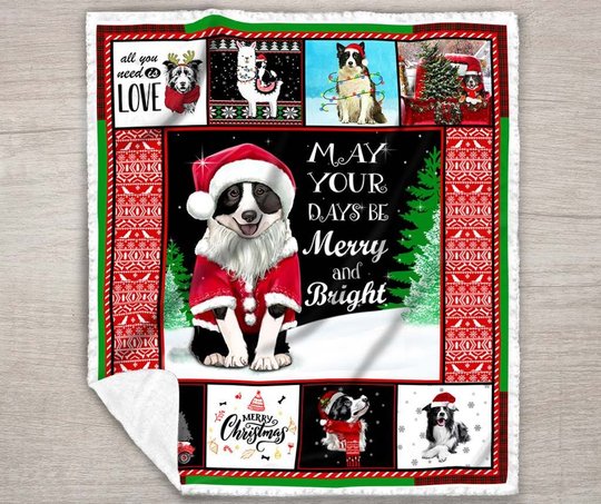 DDQ121102 Border Collie Xmas Quilt Blanket