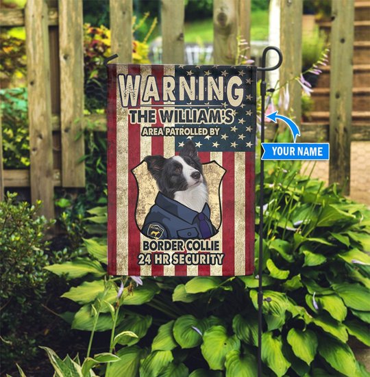 BIF20070205 Patrolled by Border Collie Personalized Flag