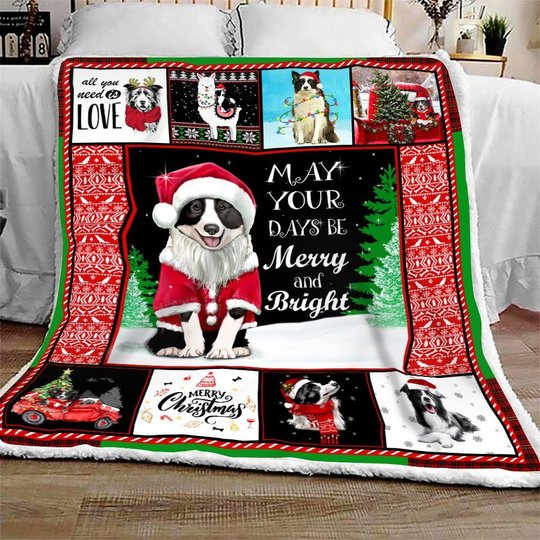 DDQ121102 Border Collie Xmas Quilt Blanket