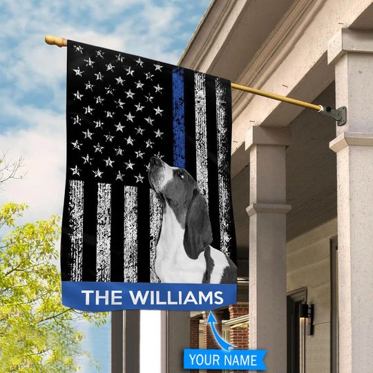 BIF1713 Basset Hound Police Personalized Flag