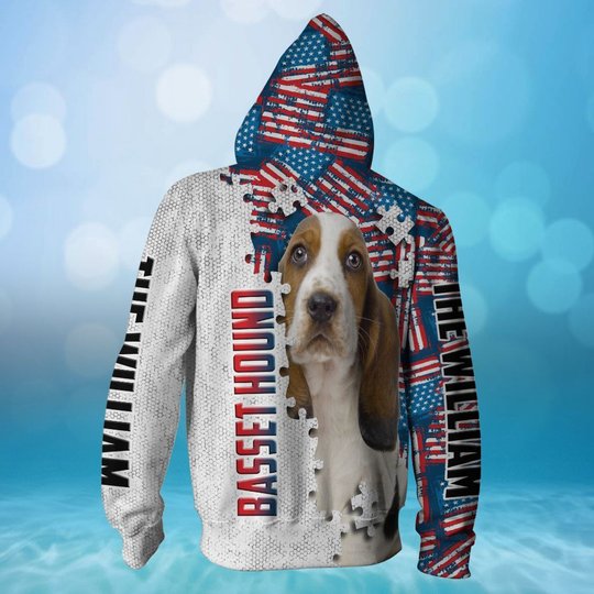CHTD1001 Basset Hound Personalized 3D HOODIE