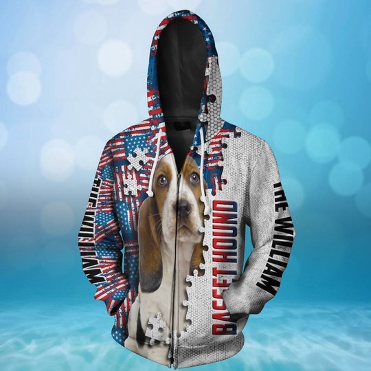 CHTD1001 Basset Hound Personalized 3D HOODIE