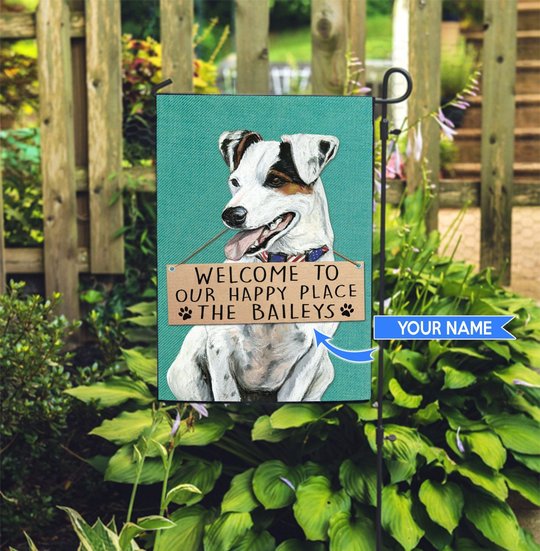 THF20072406 Jack Russell Terrier-Welcome to our happy place Personalized Flag