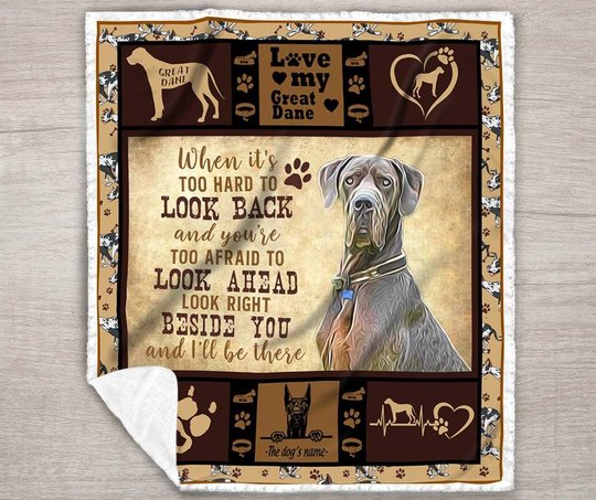 THQUSA1004 Great Dane Personalized Fleece Blanket – Made in USA