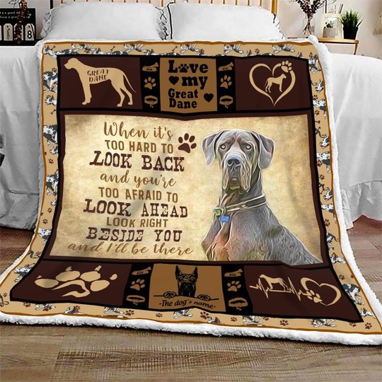 THQUSA1004 Great Dane Personalized Fleece Blanket – Made in USA
