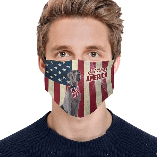 THM20072416 Great Dane God Bless Face Mask