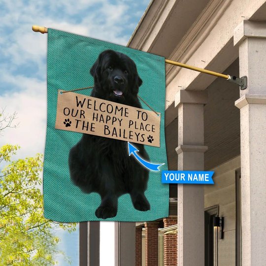 THF20072407 Newfoundland-Welcome to our happy place Personalized Flag