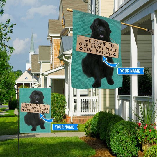 THF20072407 Newfoundland-Welcome to our happy place Personalized Flag