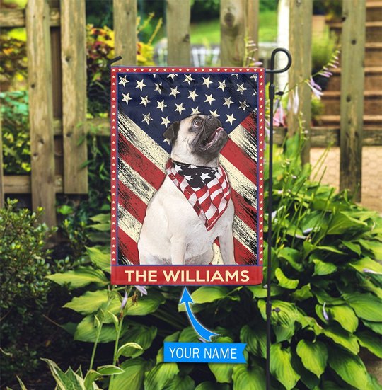 DIF4025-Pug Personalized Flag