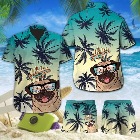 MHTCHO1105 - MHOCHO1105 Pug Aloha Hawaii Set