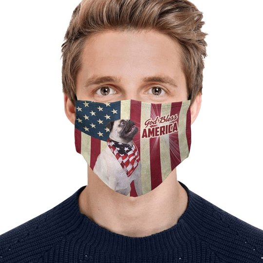 THM20072429 Pug God Bless Face Mask
