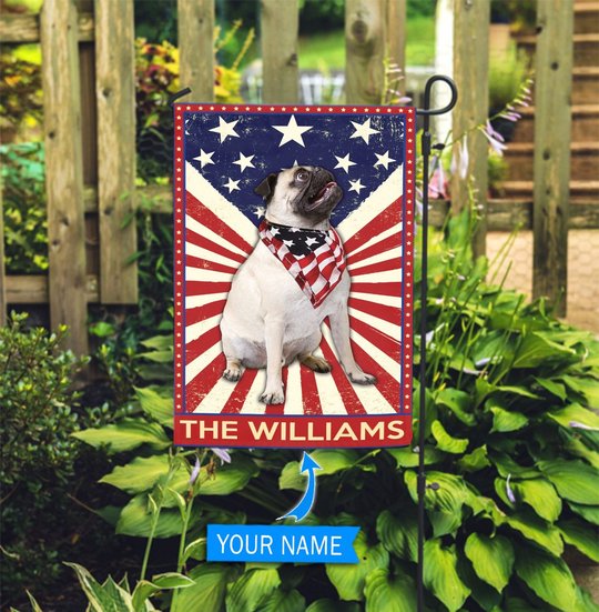 DIF3029-Pug Personalized Flag