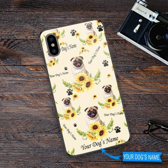 DUP1010 Pug Personalized Glass Phone Case