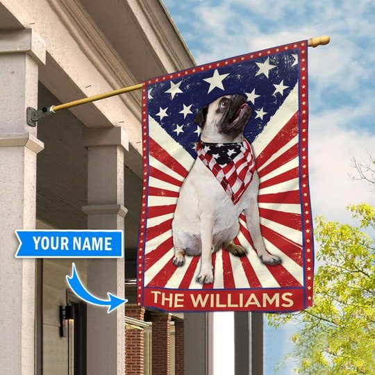 DIF3029-Pug Personalized Flag