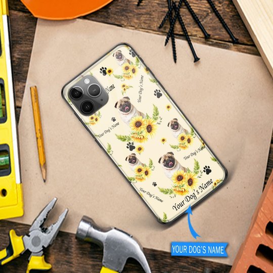 DUP1010 Pug Personalized Glass Phone Case