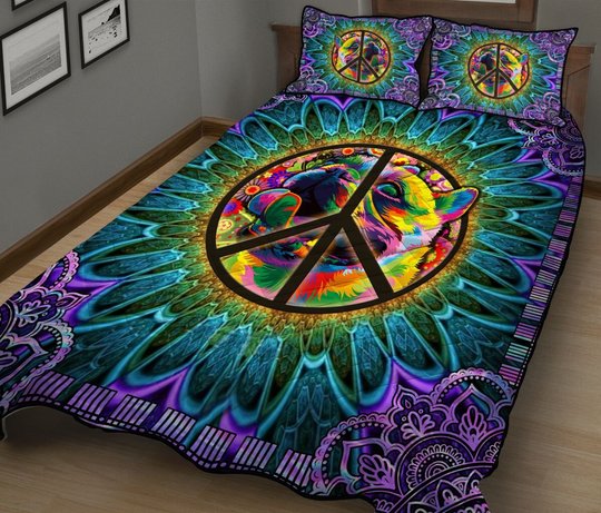 DIEH5010-HIPPIE-PUG Quilt Bed Set