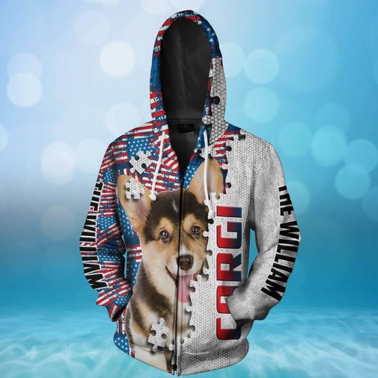 CHTD1003 Corgi Personalized 3D HOODIE