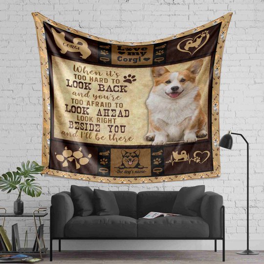 THUSAB1000 Corgi Personalized Fleece Blanket – Made in USA