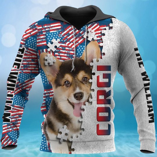 CHTD1003 Corgi Personalized 3D HOODIE