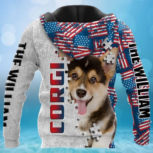 CHTD1003 Corgi Personalized 3D HOODIE