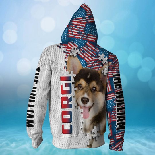 CHTD1003 Corgi Personalized 3D HOODIE